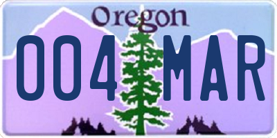 OR license plate 004MAR