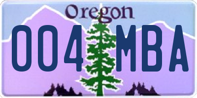 OR license plate 004MBA