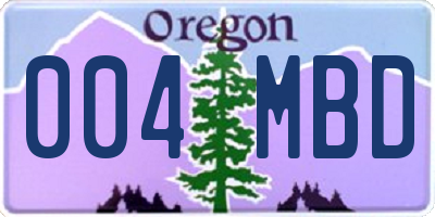 OR license plate 004MBD