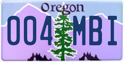 OR license plate 004MBI