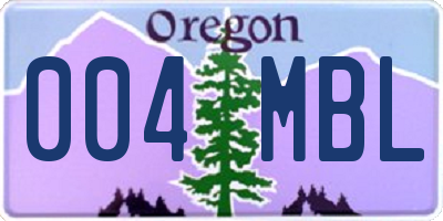 OR license plate 004MBL