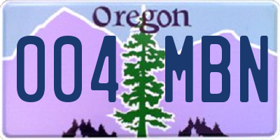 OR license plate 004MBN