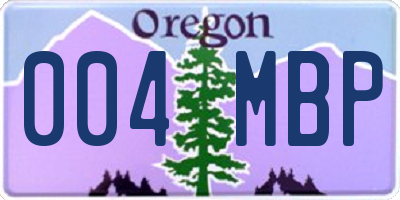 OR license plate 004MBP