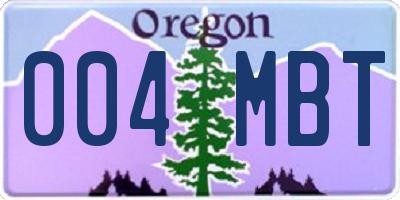 OR license plate 004MBT