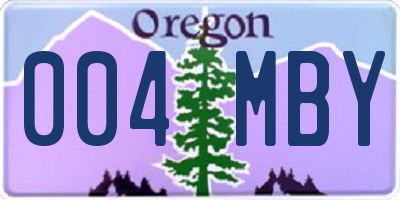 OR license plate 004MBY