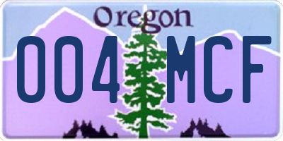 OR license plate 004MCF