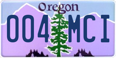 OR license plate 004MCI