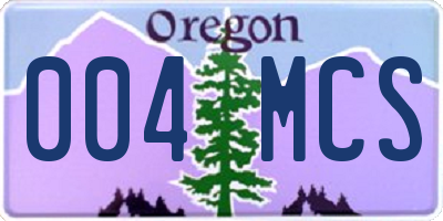 OR license plate 004MCS