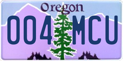 OR license plate 004MCU