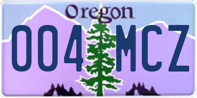 OR license plate 004MCZ