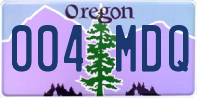 OR license plate 004MDQ