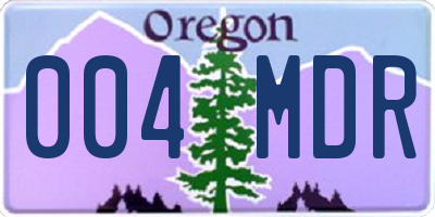 OR license plate 004MDR
