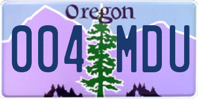 OR license plate 004MDU