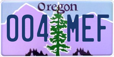 OR license plate 004MEF