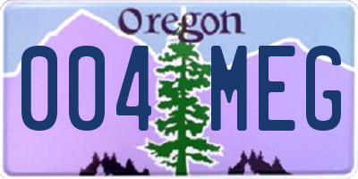 OR license plate 004MEG