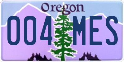OR license plate 004MES