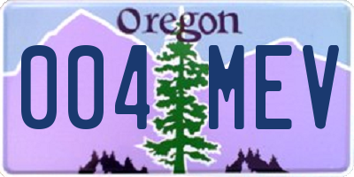 OR license plate 004MEV