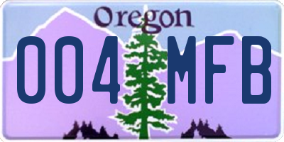 OR license plate 004MFB