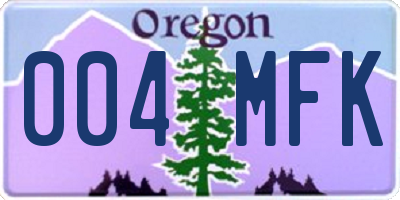 OR license plate 004MFK