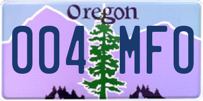 OR license plate 004MFO