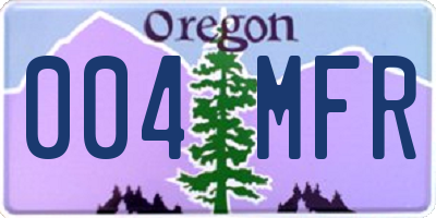 OR license plate 004MFR
