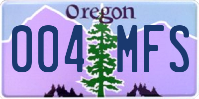 OR license plate 004MFS