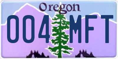 OR license plate 004MFT