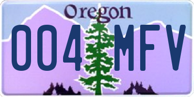 OR license plate 004MFV