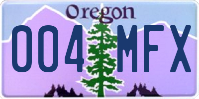 OR license plate 004MFX