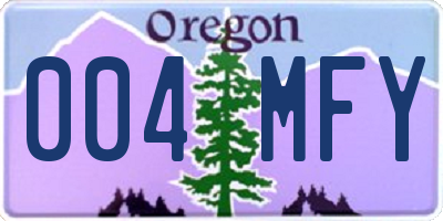 OR license plate 004MFY