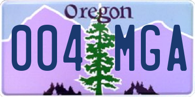 OR license plate 004MGA