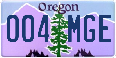 OR license plate 004MGE