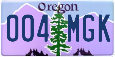 OR license plate 004MGK