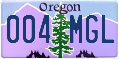 OR license plate 004MGL