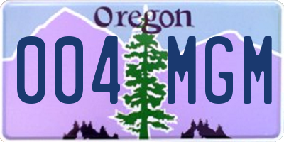 OR license plate 004MGM