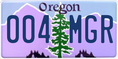 OR license plate 004MGR