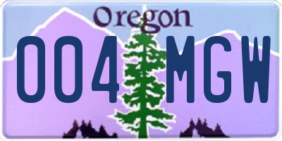 OR license plate 004MGW
