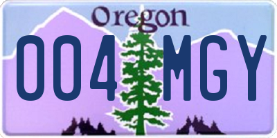 OR license plate 004MGY