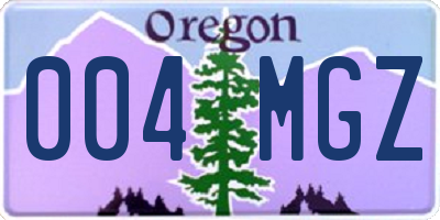 OR license plate 004MGZ