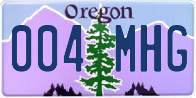 OR license plate 004MHG