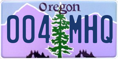 OR license plate 004MHQ
