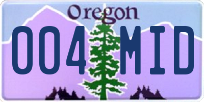 OR license plate 004MID