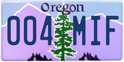 OR license plate 004MIF