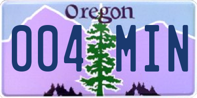 OR license plate 004MIN
