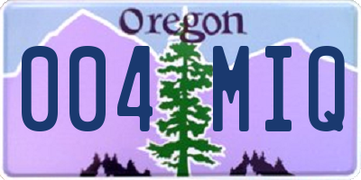 OR license plate 004MIQ