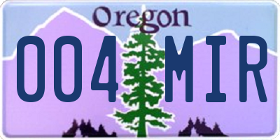 OR license plate 004MIR