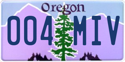 OR license plate 004MIV