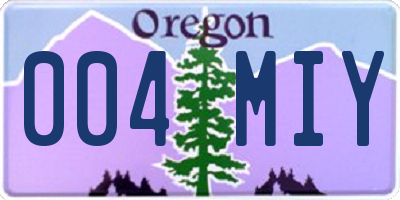 OR license plate 004MIY