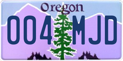 OR license plate 004MJD