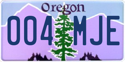 OR license plate 004MJE